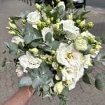 Bukiet ślubny z eustomy,frezji i eukaliptusa - FLORYSTYKA WESELNA | Kwiaciarnia Milosc Warszawa - zdjecie 2