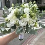 Bukiet ślubny z eustomy,frezji i eukaliptusa - FLORYSTYKA WESELNA | Kwiaciarnia Milosc Warszawa