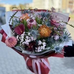 Bukiet z Proteą i Kallą - BUKIETY AUTORSKIE | Kwiaciarnia Milosc Warszawa