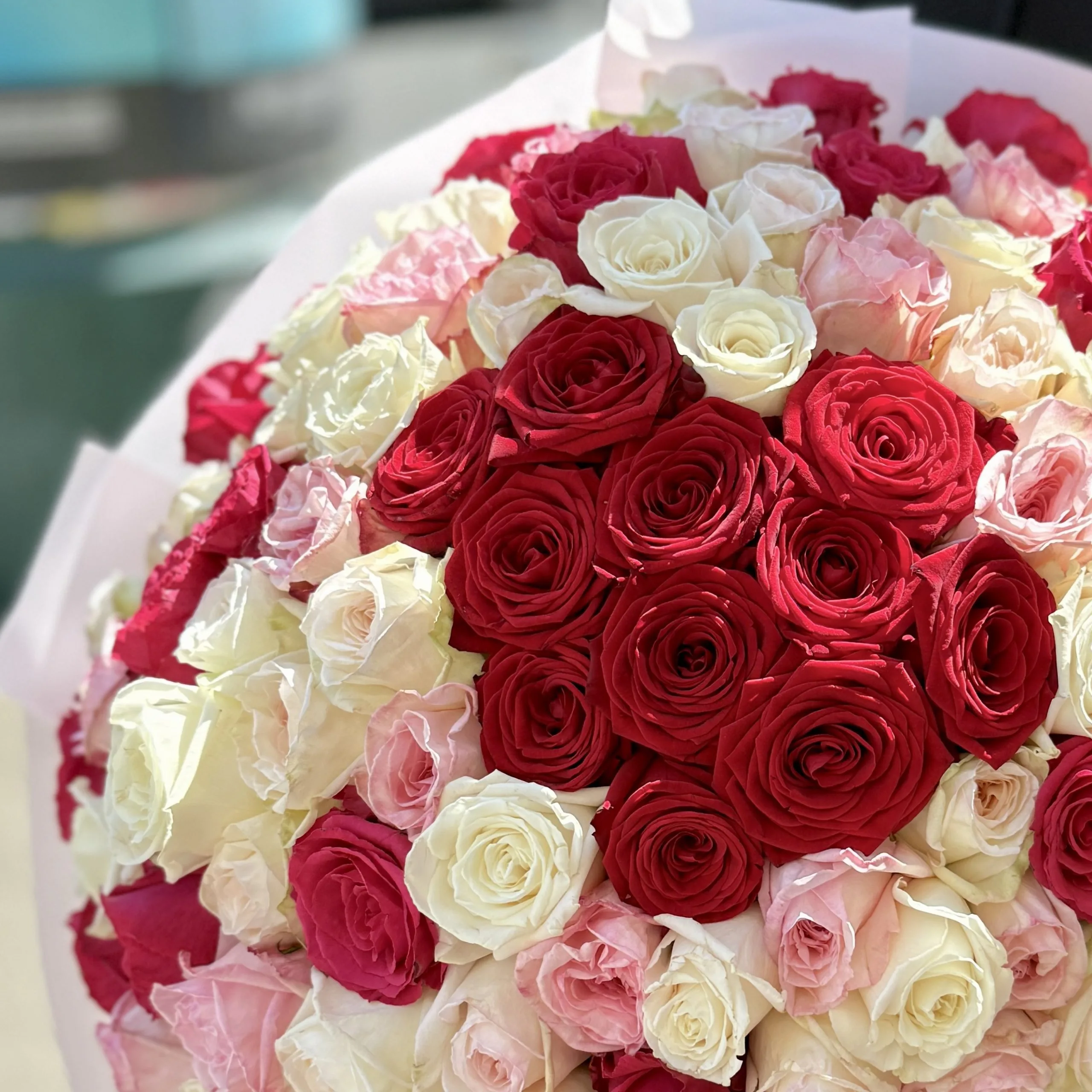 Bukiet ze 101 róż - MONOBUKIETY | Kwiaciarnia Milosc Warszawa - zdjecie 3