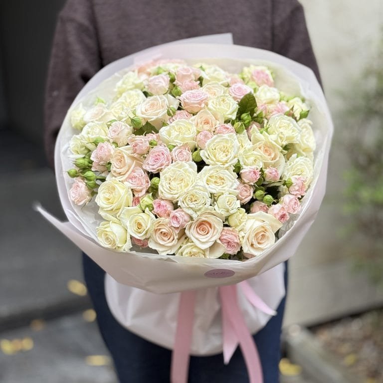 Bukiet pastelowych róż - BUKIETY AUTORSKIE | Kwiaciarnia Milosc Warszawa