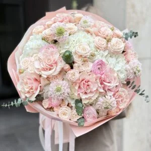 Miłość Blush – bukiet premium - Kwiaciarnia Miłość Warszawa