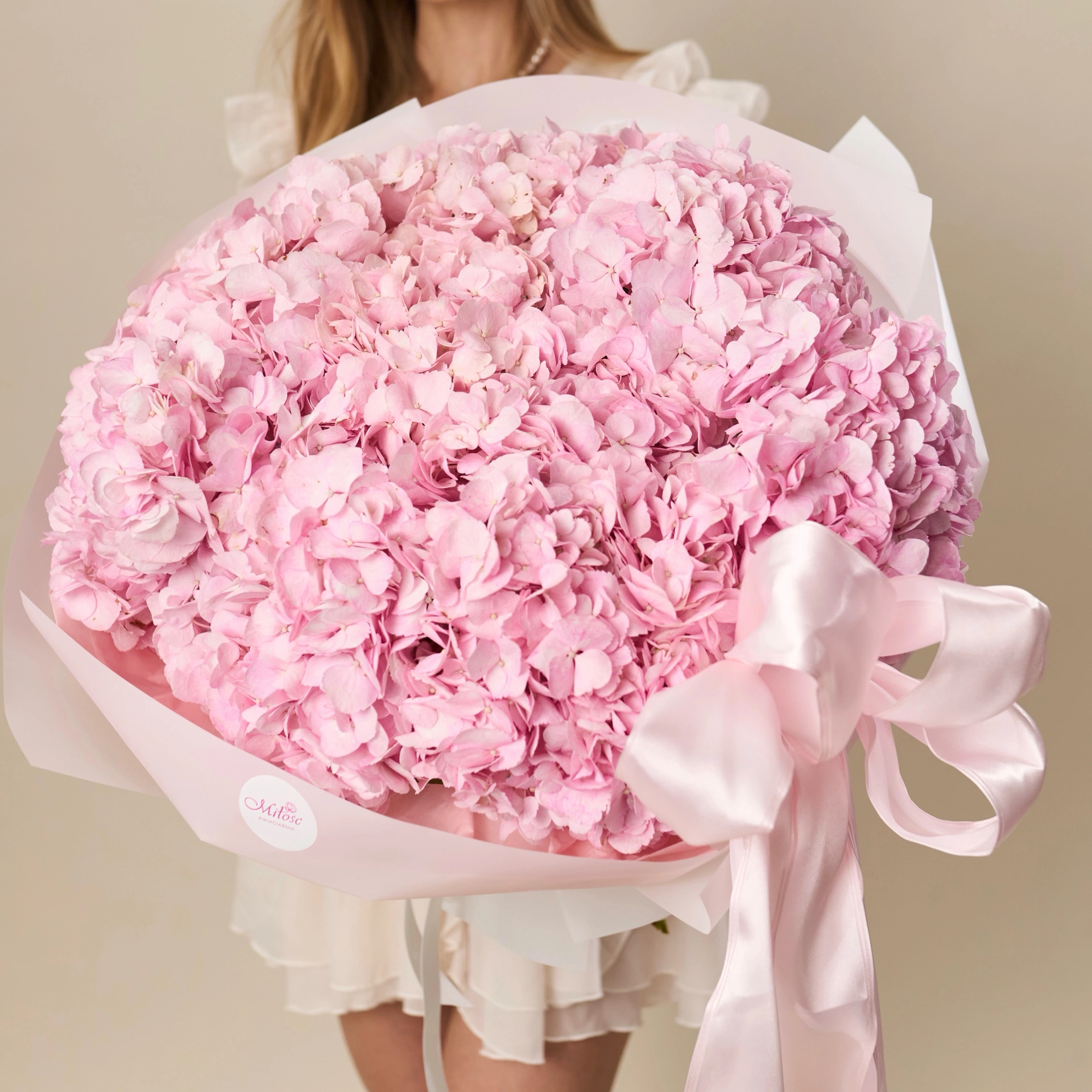 Bukiet różowych hortensji