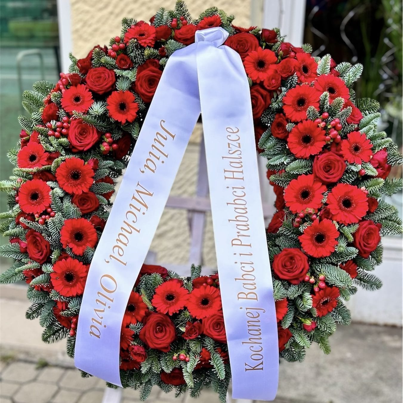 Wieniec-okragly-Pamietamy - Kwiaciarnia Miłość Warszawa