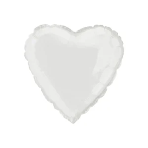 Silk White Heart – balon foliowy z helem