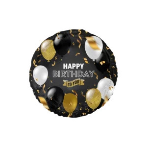 Black & Gold Celebration – balon foliowy z helem