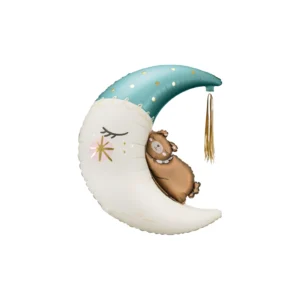 Sleepy Blue Moon Bear – balon foliowy z helem