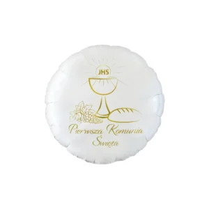 Sacred Gold Pierwsza Komunia – balon foliowy z helem