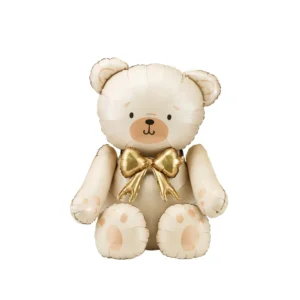 Golden Bow Bear – balon foliowy na powietrze