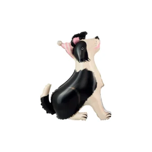 Party Border Collie – standing air-filled foil balloon