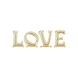 LOVE Gold Letters – zestaw stojących balonów foliowych na powietrze